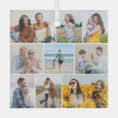 Creëer Uw eigen fotocollage 9 Glas Ornament (Voorkant)