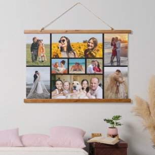 Creëer Uw eigen fotocollage 9 Hangend Wandkleed