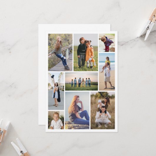 Creëer Uw eigen fotocollage 9 Kaart (Voorkant / Achterkant in situ)