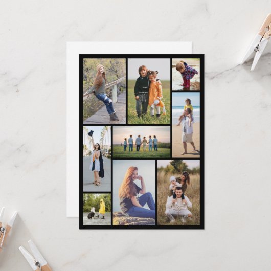 Creëer Uw eigen fotocollage 9 Kaart (Voorkant / Achterkant in situ)