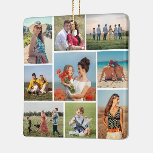 Creëer Uw eigen fotocollage 9 Keramisch Ornament (Links)