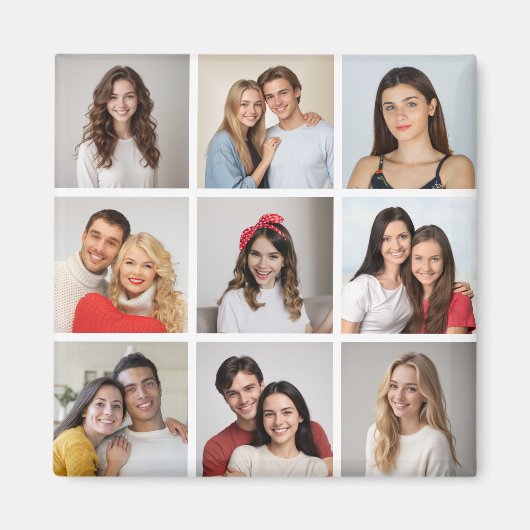 Creëer Uw eigen fotocollage 9 Magneet (Voorkant)
