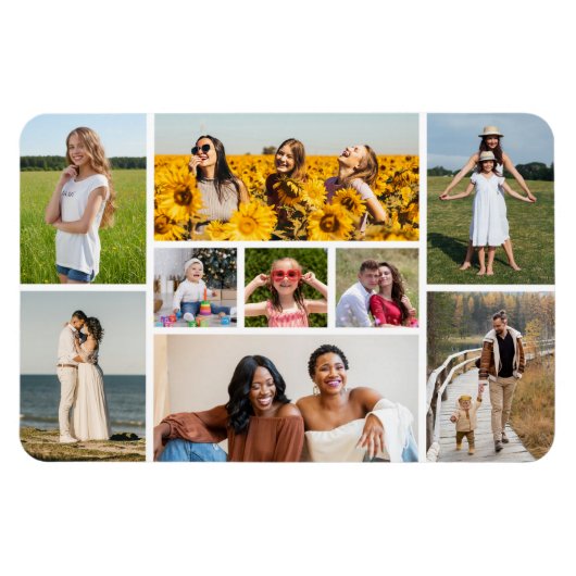 Creëer Uw eigen fotocollage 9 Magneet (Horizontaal)