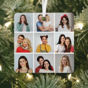 Creëer Uw eigen fotocollage 9 Metalen Ornament