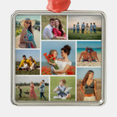 Creëer Uw eigen fotocollage 9 Metalen Ornament (Voorkant)