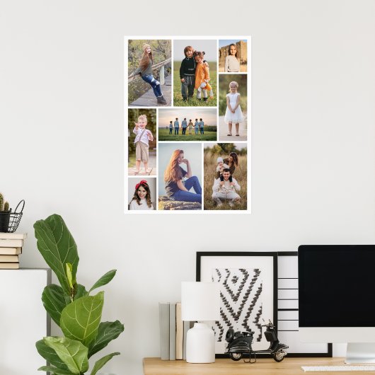 Creëer Uw eigen fotocollage 9 Poster (Thuiskantoor)