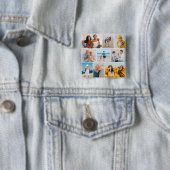 Creëer Uw eigen fotocollage 9 Vierkante Button 5,1 Cm (In situ)