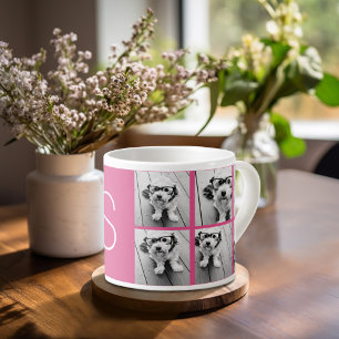 Creëer Uw eigen fotocollage - aangepast monogram Espresso Kop