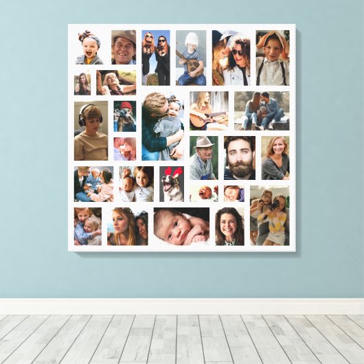 Creëer Uw eigen fotocollage Canvas Afdruk (Insitu (Houten vloer))