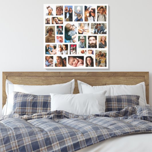 Creëer Uw eigen fotocollage Canvas Afdruk (Insitu (Slaapkamer))
