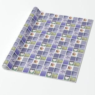Creëer uw eigen fotocollage Paarse Cadeaupapier