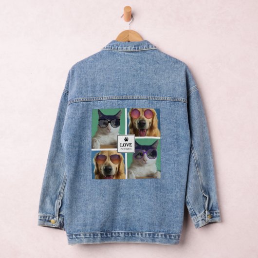 Creëer Uw eigen fotocollage van 4 Pet Denim Jacket (Hangar)
