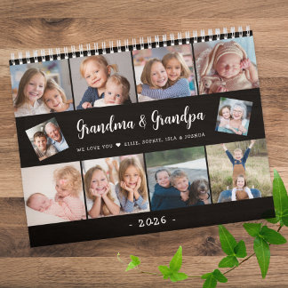 Creëer Uw eigen fotofamilie Modern Script 2026 Kalender