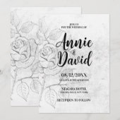 Creëer uw eigen  geëtst Roos bruiloft Kaart (Voorkant / Achterkant)
