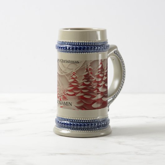 Creëer Uw eigen, Gelukkig Ontwerp van de Kerstmisd Bierpul (Voorkant rechts)