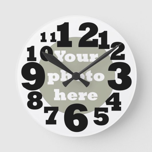 Creëer uw eigen genummerde foto ronde klok (Voorkant)