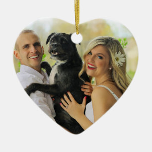 Creëer uw eigen Gepersonaliseerd tweezijdige foto Keramisch Ornament
