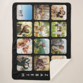 Creëer Uw eigen gepersonaliseerde 12 foto collage Sherpa Deken (Voorkant)