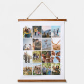 Creëer Uw eigen gepersonaliseerde 16 foto collage Hangend Wandkleed (Voorkant)