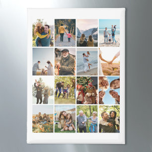 Creëer Uw eigen gepersonaliseerde 16 foto collage Magneet