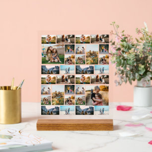 Creëer Uw eigen gepersonaliseerde 32 fotocollage Acryl Bord