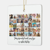 Creëer Uw eigen gepersonaliseerde 40 foto collage Keramisch Ornament (Links)