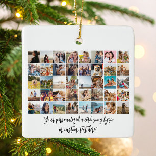 Creëer Uw eigen gepersonaliseerde 40 foto collage Keramisch Ornament