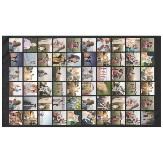 Creëer uw eigen gepersonaliseerde 60-fotocollage tafelkleed (Voorkant (Horizontaal))