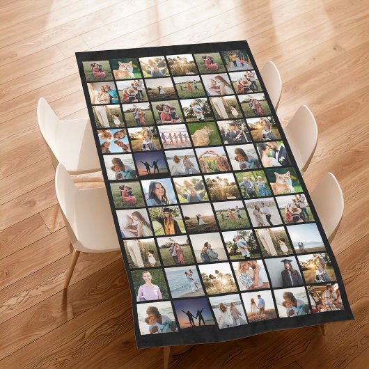 Creëer uw eigen gepersonaliseerde 60-fotocollage tafelkleed