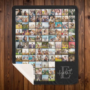 Creëer Uw eigen gepersonaliseerde 90 foto collage Sherpa Deken