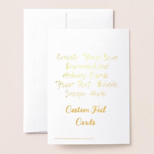 Creëer Uw eigen gepersonaliseerde aangepaste Folie Folie Kaarten (Met envelop)