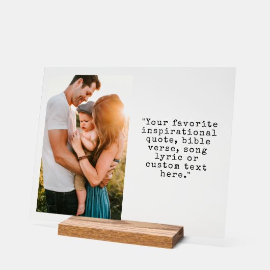 Creëer uw eigen gepersonaliseerde foto en offerte acryl bord (Hoek)