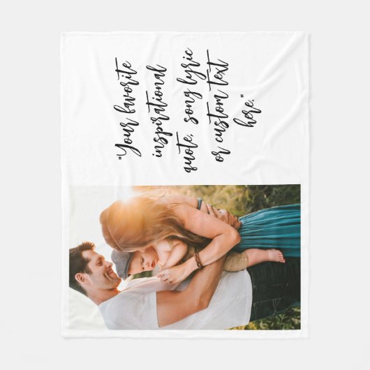 Creëer uw eigen gepersonaliseerde foto quote fleece deken (Voorkant)