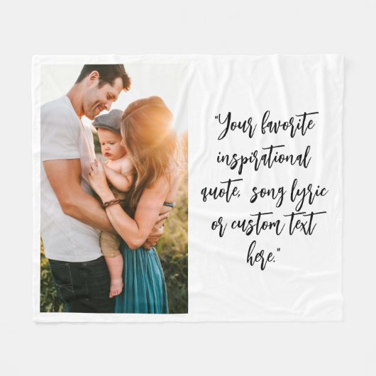 Creëer uw eigen gepersonaliseerde foto quote fleece deken (Voorkant (Horizontaal))