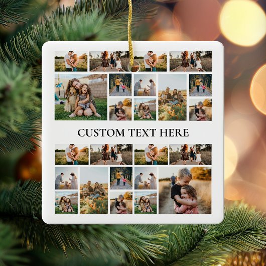 Creëer uw eigen gepersonaliseerde fotocollage keramisch ornament