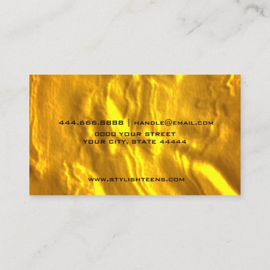 Creëer uw eigen gepersonaliseerde Gold Art Deco Aa Visitekaartje (Achterkant)