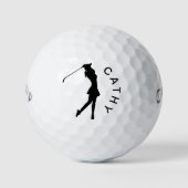 Creëer uw eigen gepersonaliseerde golfer Logo naam Golfballen (Voorkant)