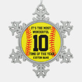 Creëer uw eigen gepersonaliseerde honkbalnaam tin sneeuwvlok ornament (Voorkant)