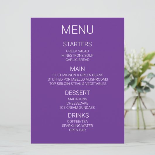 Creëer uw eigen gepersonaliseerde menu (Staand voorkant)