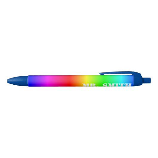 Creëer Uw eigen gepersonaliseerde regenbooggradiën Blauwe Inkt Pen (Bovenkant)