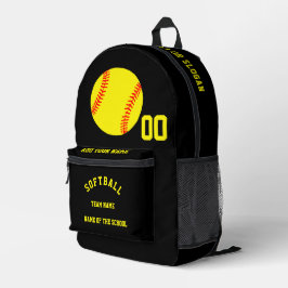 Creëer uw eigen gepersonaliseerde softbal sportsch bedrukte rugzak