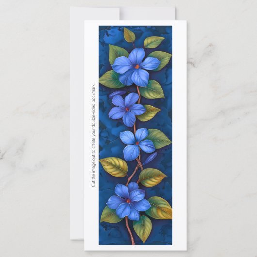 Creëer Uw eigen geschilderde Blue Flowers Bladwijz (Voorkant)