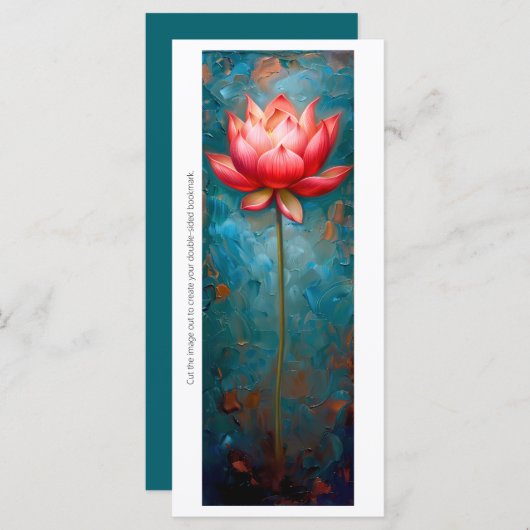 Creëer Uw Eigen Geschilderde Roze Lotus Bladwijzer (Voorkant / Achterkant)