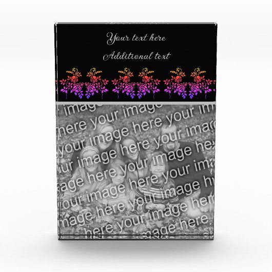 Creëer Uw eigen gestencild Rozen gepersonaliseerd Fotoblokken (Voorkant)