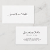 Creëer uw eigen gewoon modern wit design trendy visitekaartje (Voorkant / Achterkant)