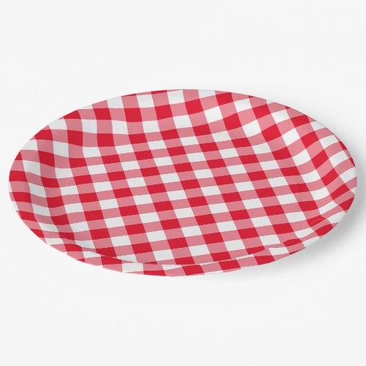 Creëer Uw eigen Gingham Country bruiloft Papieren Bordje (Gekanteld)