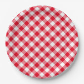 Creëer Uw eigen Gingham Country bruiloft Papieren Bordje (Voorkant)