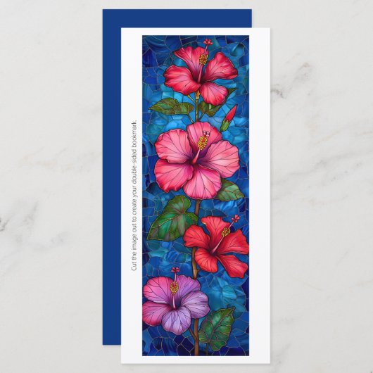 Creëer Uw Eigen Glas Hibiscus Bladwijzer Kaart (Voorkant / Achterkant)