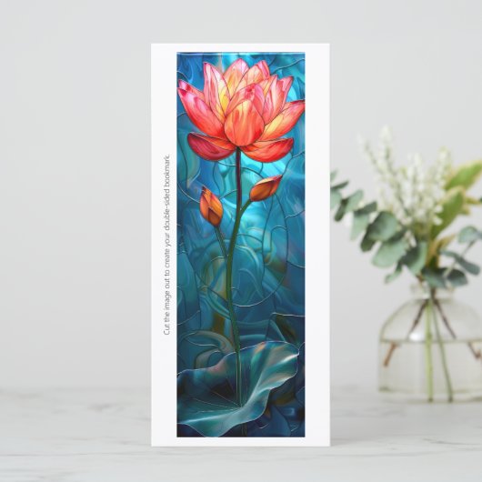 Creëer Uw Eigen Glas in lood Lotus Bladwijzer Kaar (Staand voorkant)