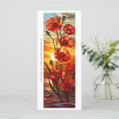 Creëer Uw eigen Glas in lood Poppies Bladwijzer (Staand voorkant)